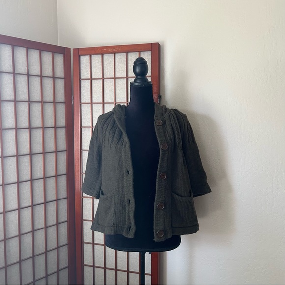 NWT Olive Green Fall ‘07 Millau LF Swing Cardigan Y2K - Picture 2 of 14